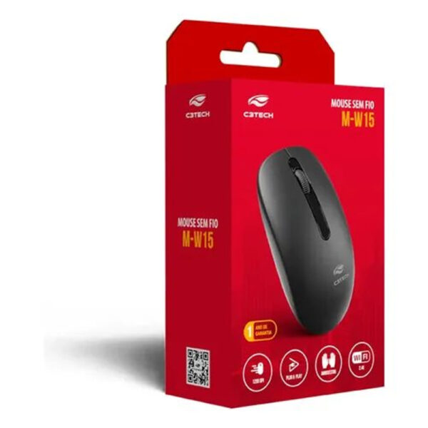 Mouse sem Fio C3Tech M W15BK Preto