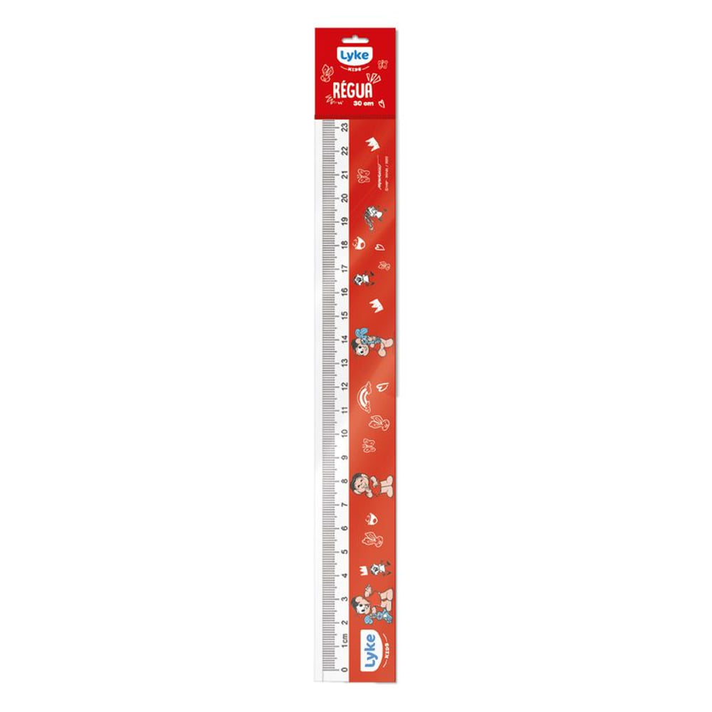 Régua Acrílica Like 30cm Plástico Mônica