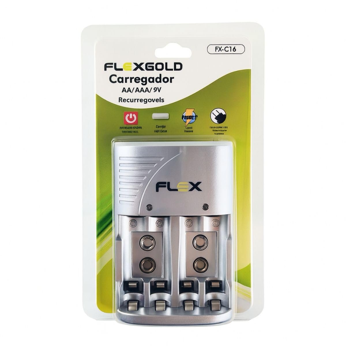 Carregador de Pilha Flex Modelo FX C16