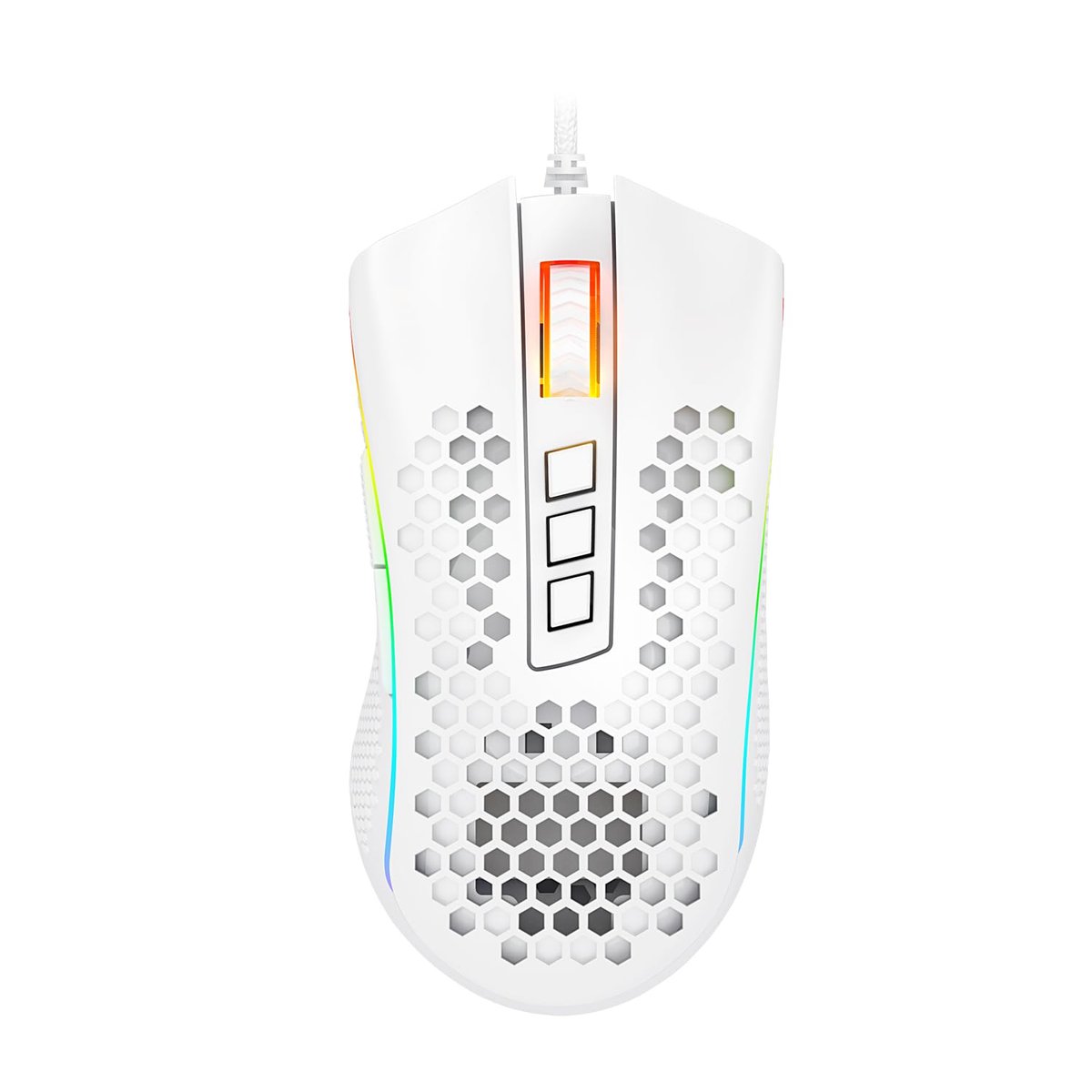 Mouse Gamer Redragon Storm RGB Rosa com Branco