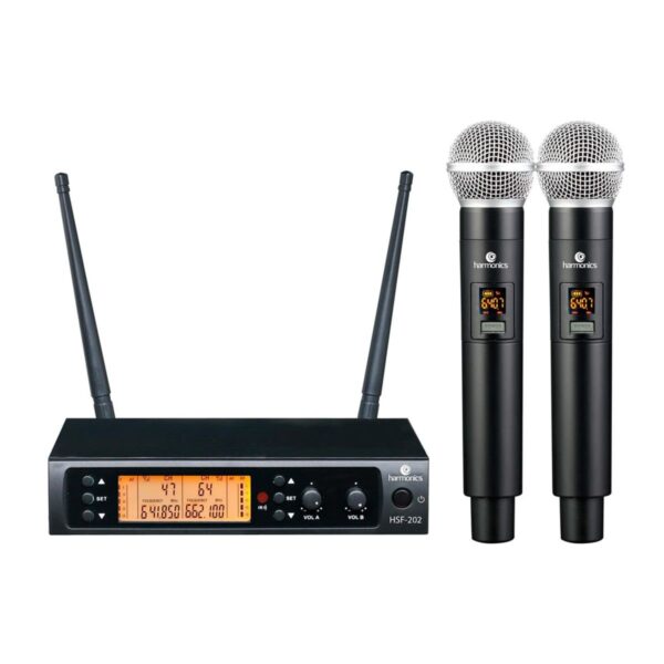Microfone Sem Fio Mão Harmonics HSF 200 Duplo
