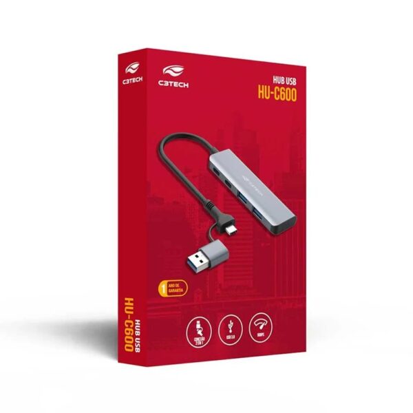 Hub USB C 3 0 com 4 Portas HU C600GY