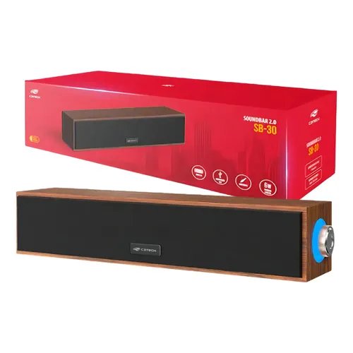 Soundbar 2 0 SB 30BW Marrom C3Tech