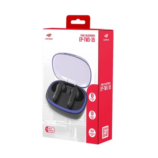 Fone de Ouvido TWS Bluetooth 5 3 C3Tech EP TWS 35BK