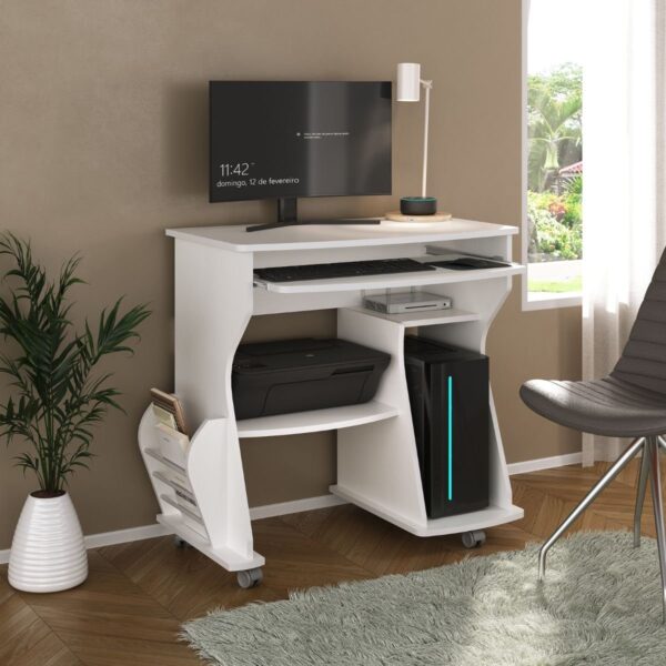 Mesa para Computador com Suporte para Teclado e Prateleira Jequitibá