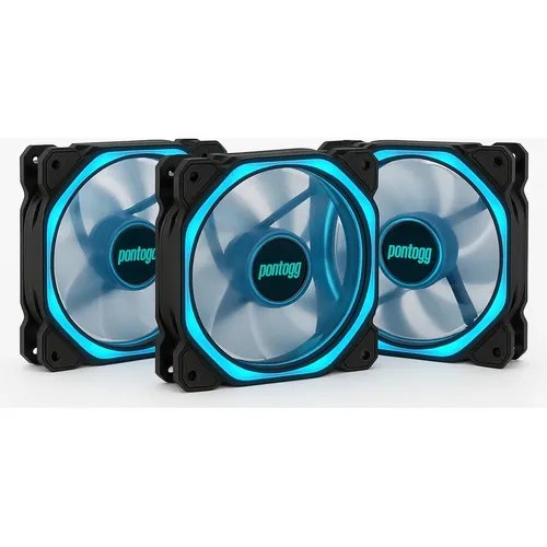 FAN PRETO S05CY LED CIANO 120MM BLUECASE | UNIDADE