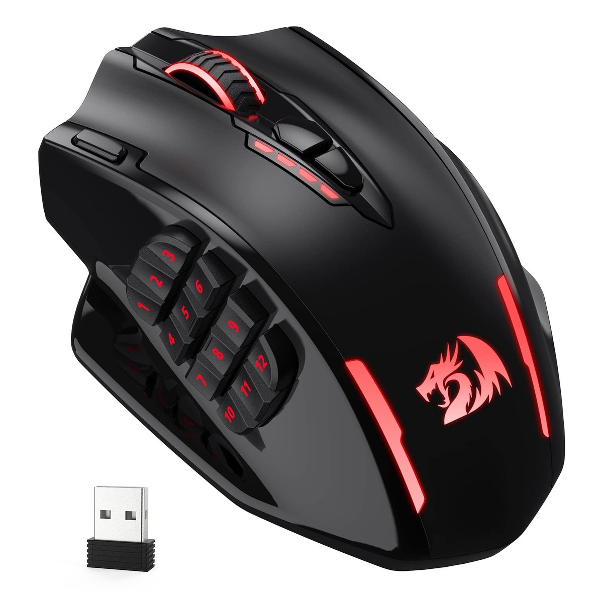 Mouse Gamer Redragon Naga Preto com RGB