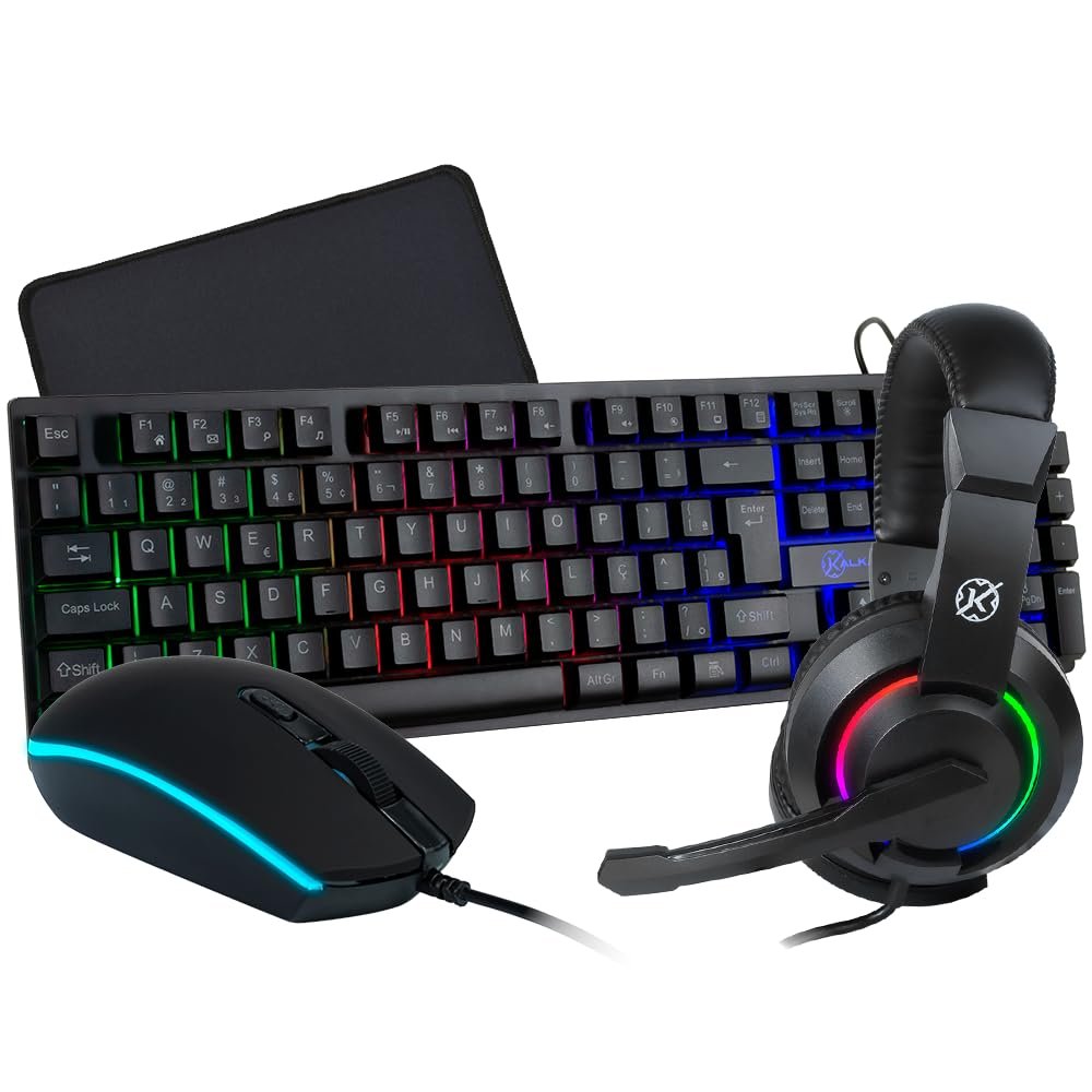 Combo Teclado Mouse Headset Mousepad Kalkan Odin Lite