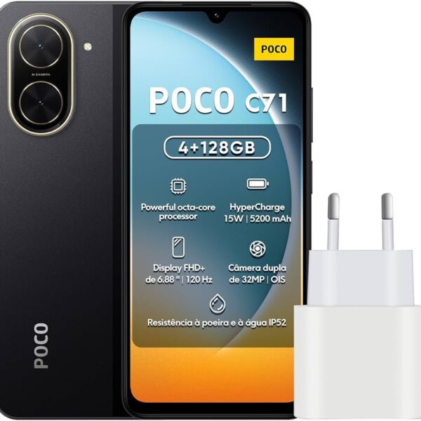 Smartphone Xiaomi Poco C71 128GB Preto